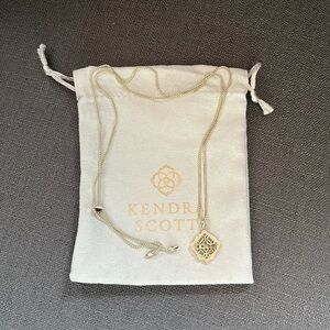 New Kendra Scott Kacey Gold Filigree Long Adjustable Length Necklace